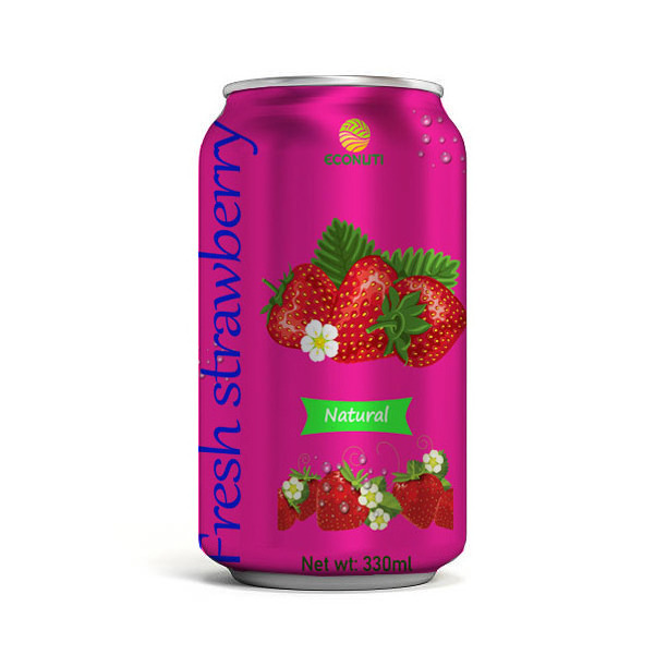 For Wholesale 2023 Healthy Juice YOOH/OEM Private Label Brand Fresh Strawberry Fruit Juice Canned 330ml High Quality