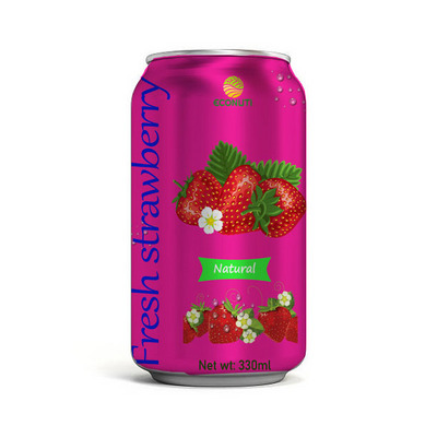 For Wholesale 2023 Healthy Juice YOOH/OEM Private Label Brand Fresh Strawberry Fruit Juice Canned 330ml High Quality