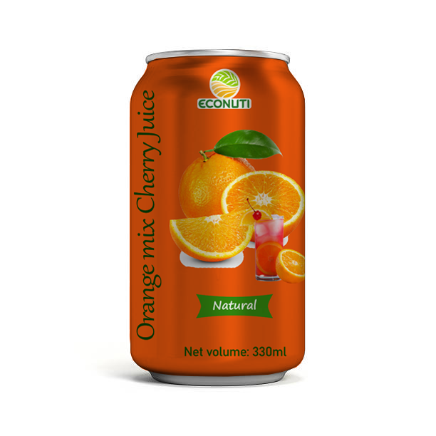 Natural Fruit Juice Drink Canned 330mL Wholesale Retail Fruit Juice Drink Orange mix Cherrry Fruit Flavor