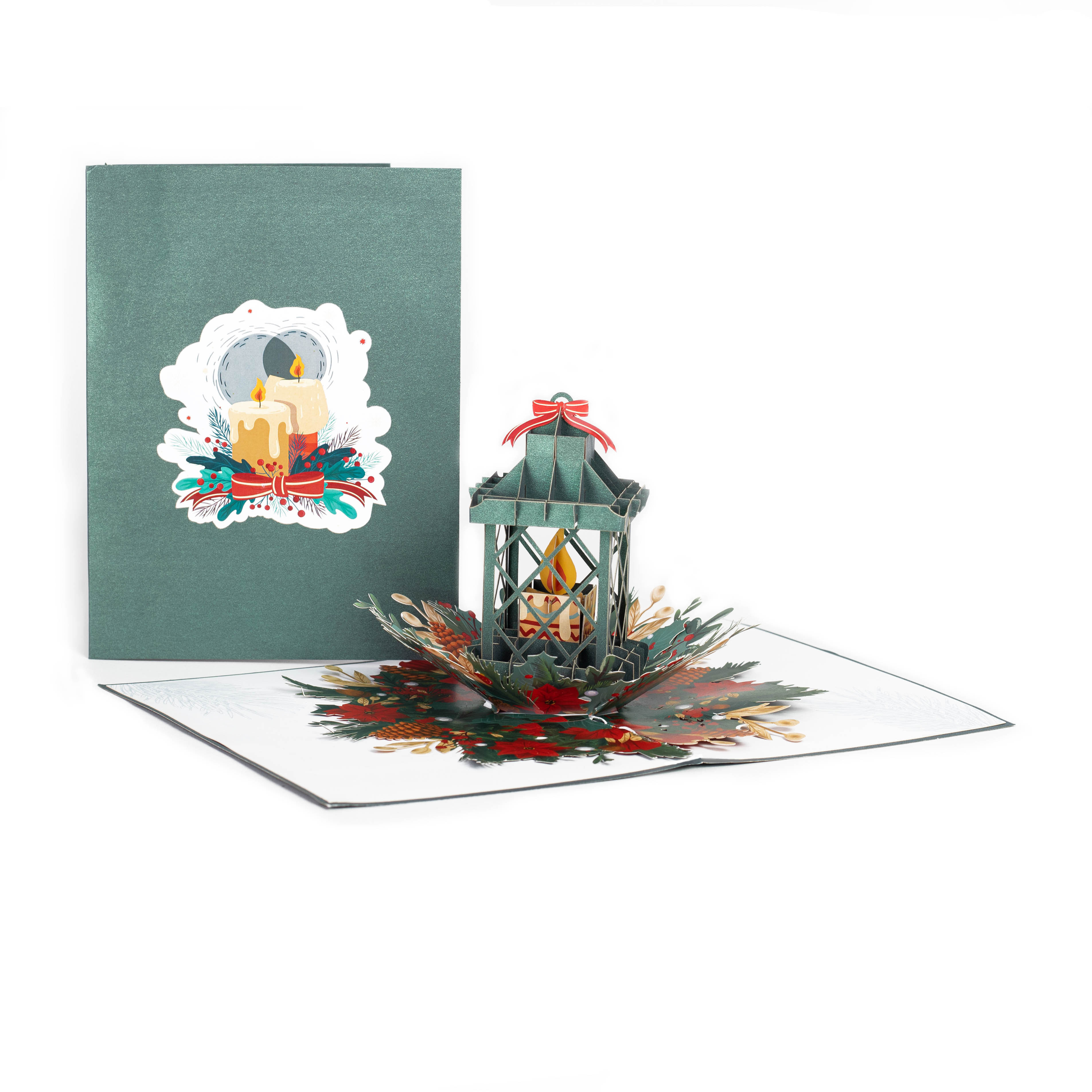 Kiricard 3D Pop Up Card  Greeting Handmade Card Christmas Candle card New design for 2023 Christmas handicraft