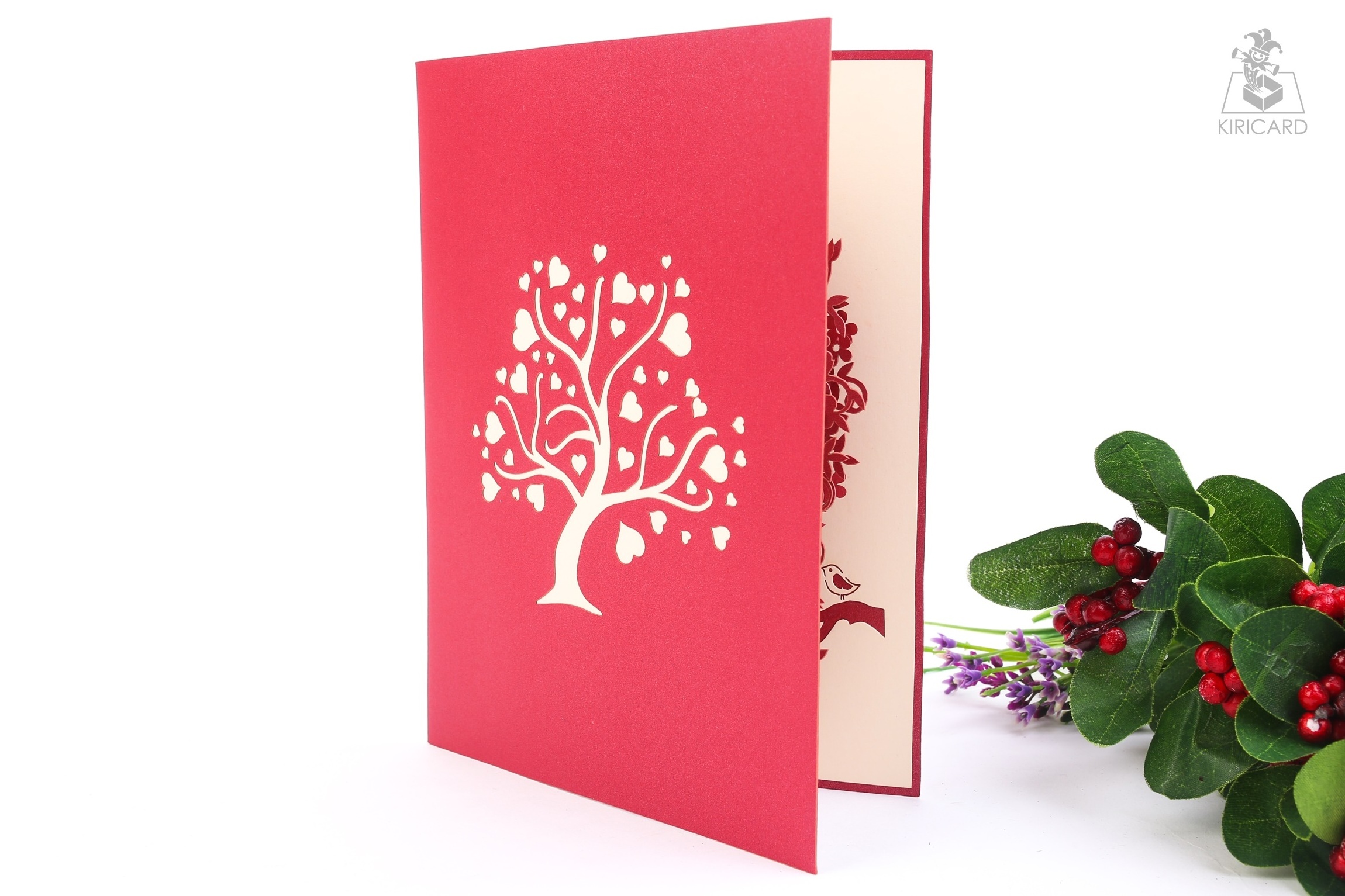 Tree Heart Card Vietnamese Handmade Kirigami Card Laser Cutting Pop Up Greeting Card handicraft