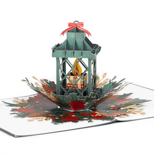 Kiricard 3D Pop Up Card  Greeting Handmade Card Christmas Candle card New design for 2023 Christmas handicraft