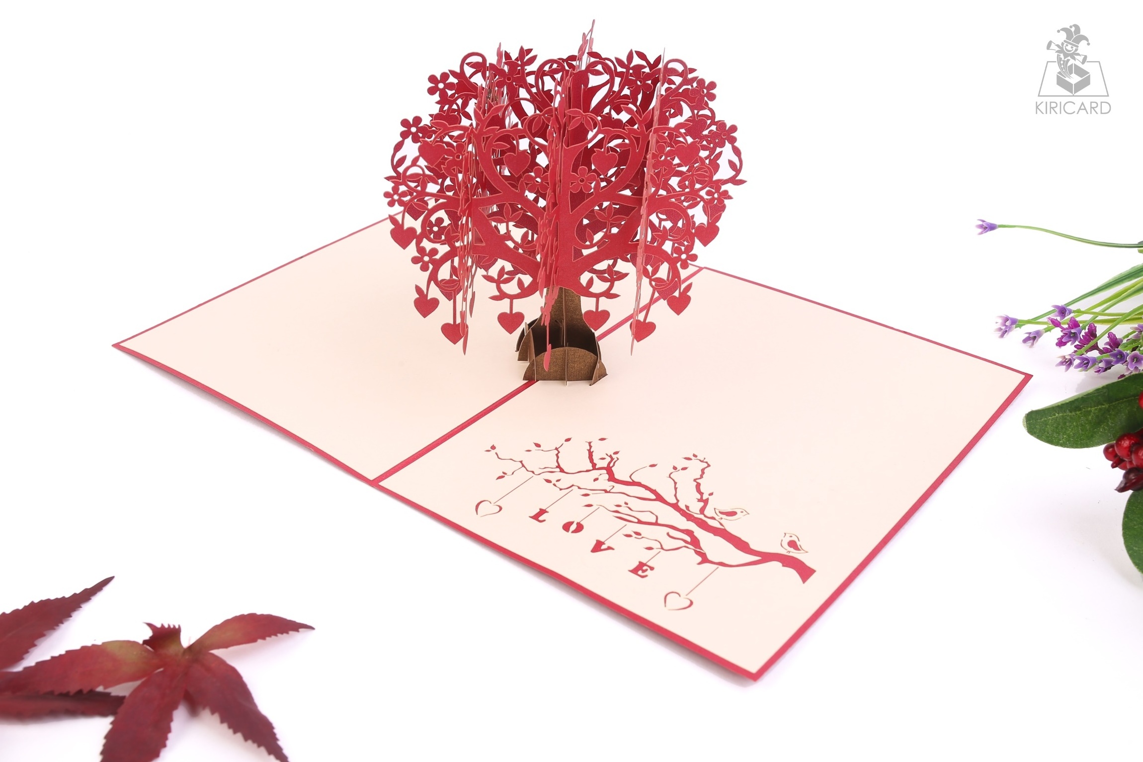 Tree Heart Card Vietnamese Handmade Kirigami Card Laser Cutting Pop Up Greeting Card handicraft