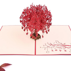 Tree Heart Card Vietnamese Handmade Kirigami Card Laser Cutting Pop Up Greeting Card handicraft