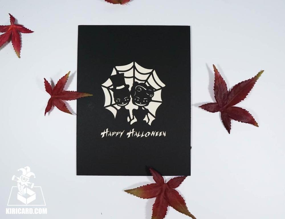 Happy halloween 3d customized intricated printed laser cutting corpse newlywed pop up card Vietnamese handicraft