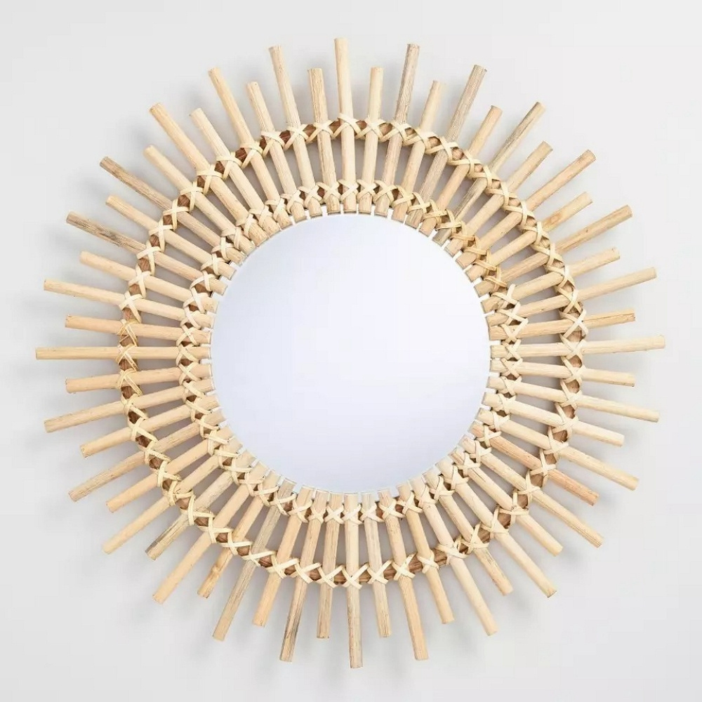 Made in Vietnam ECO-friendly High Quality Rattan Mirror with Shape Design/ Rattan homewares/ Rattan products decor