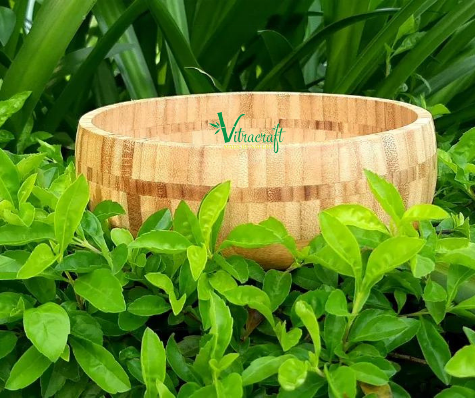 acceptable engraving brand Name 100% natural bamboo, Bamboo bowl, Suitable for Salad, Fruit meaningful gift