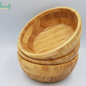 acceptable engraving brand Name 100% natural bamboo, Bamboo bowl, Suitable for Salad, Fruit meaningful gift