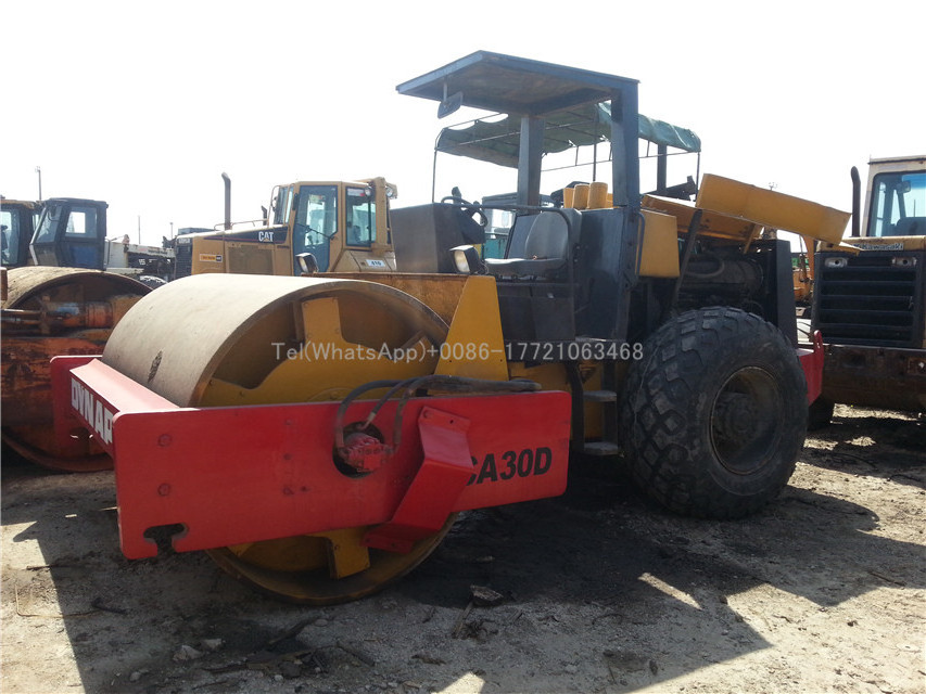 Used Dynapac CA301D CA25D CA30D Double Drum Road roller Hydraulic Compactor 10TON tire roller