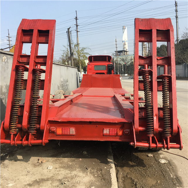 3 Axles Low Bed Boy Deck Flatbed Container Gooseneck Excavator Transport Semi Trailer Trucks 100 Ton Lowbed Used Truck Trailers