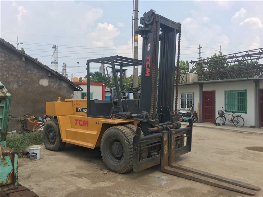 Cheap Price Used TCM FD160 16 ton Lifting Forklift, Second Hand Japan Brand TCM FD150 FD160 15 ton 16 ton Manual Forklift