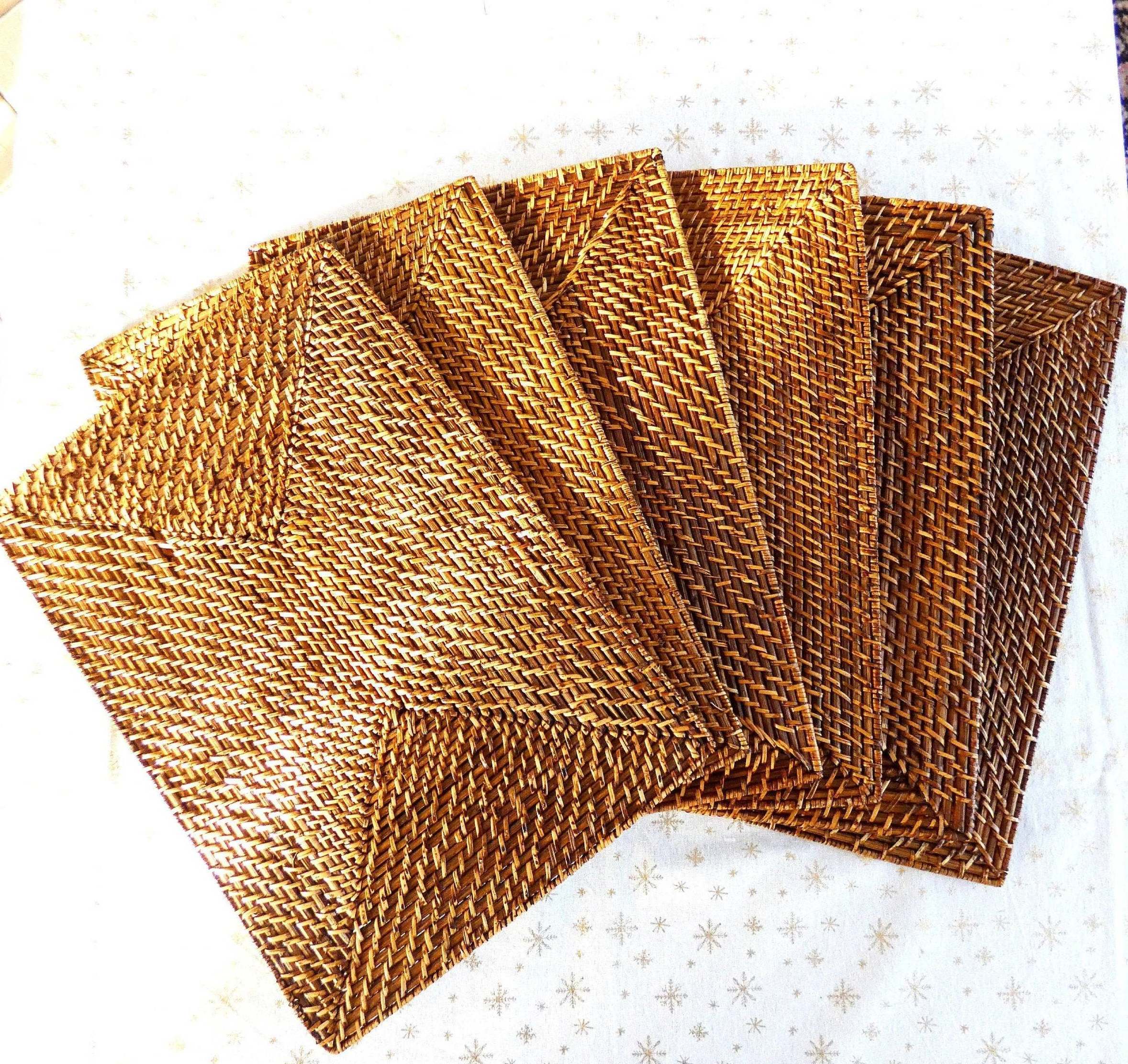 Rectangular Rattan Placemat Rectangular Rattan Chargers For Table Decoration Home Decor Handmade +84947900124