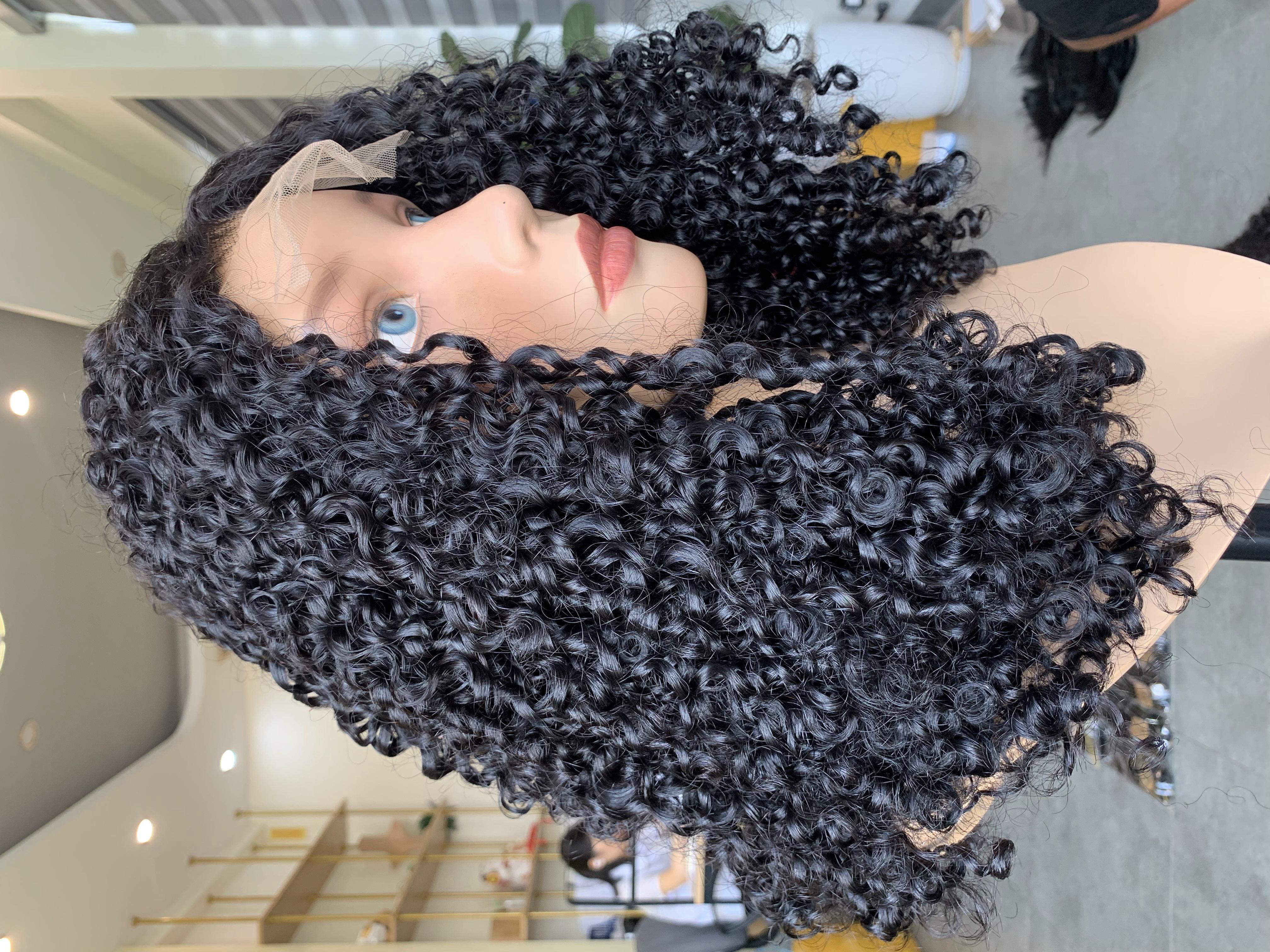 Vietnamese Virgin Hair Deep Curly Lace Front Human Hair Wigs For black Women Wholesale Worldwide shipping