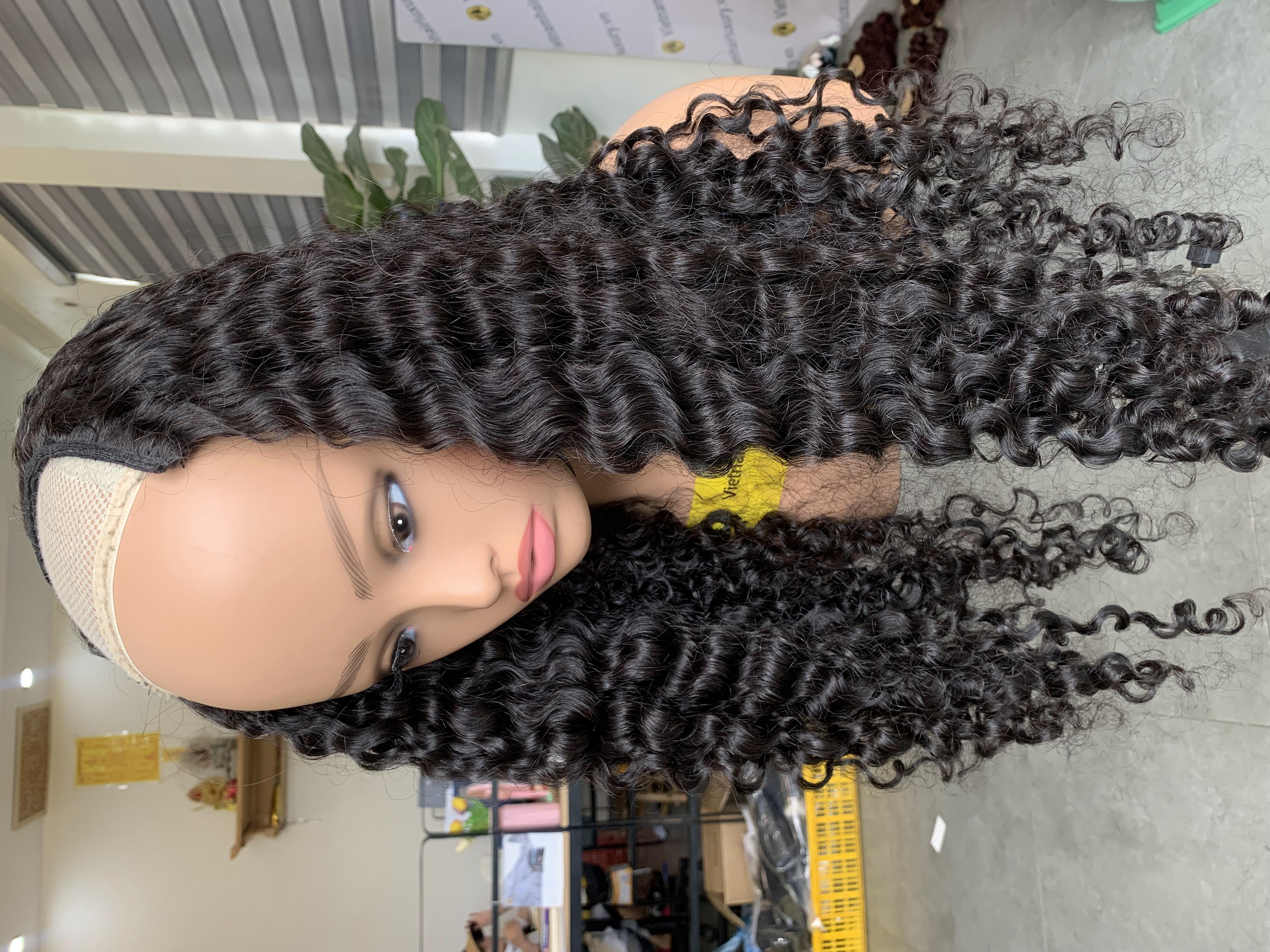 Vietnamese Virgin Hair Deep Wave Lace Frontal Wig Deep Curly Lace Front Human Hair Wigs For black Women