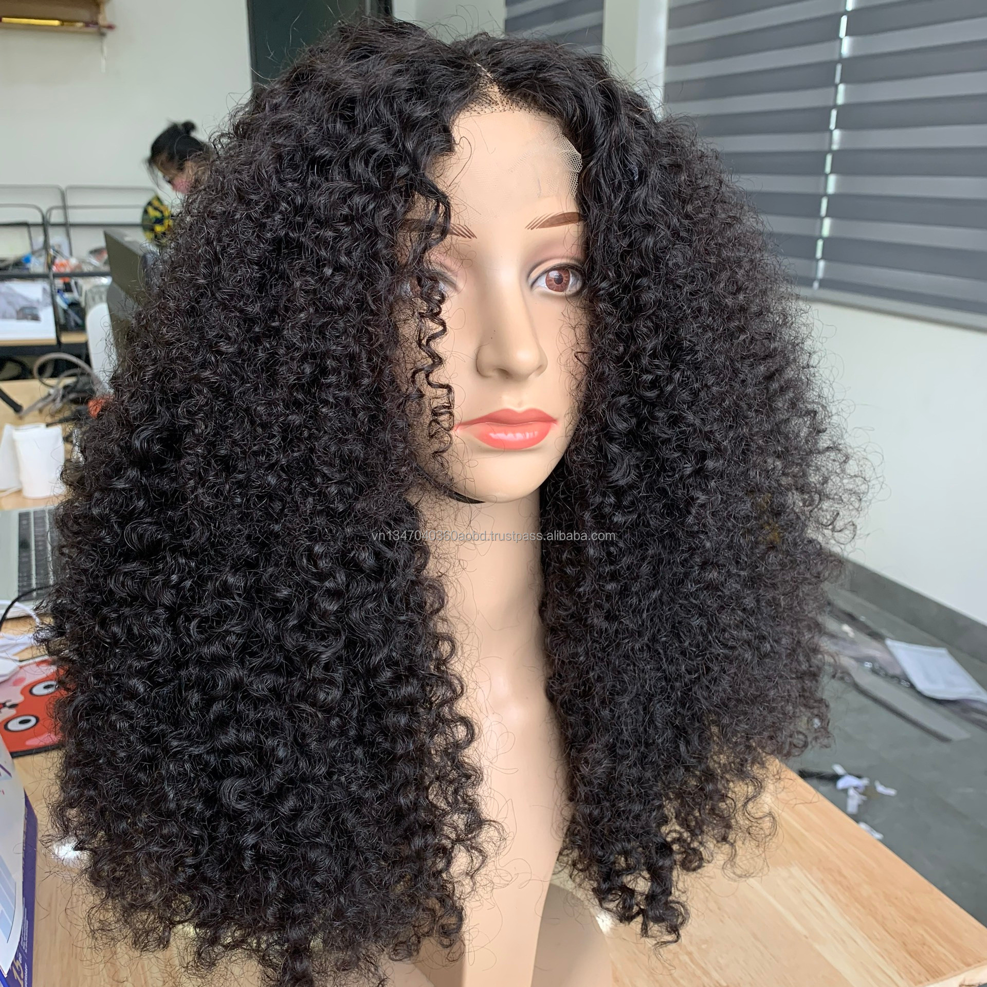 Super Double Drawn Eurasian Curly Wigs and Bundles Made Of 100% Real Vietnamese Human Hair