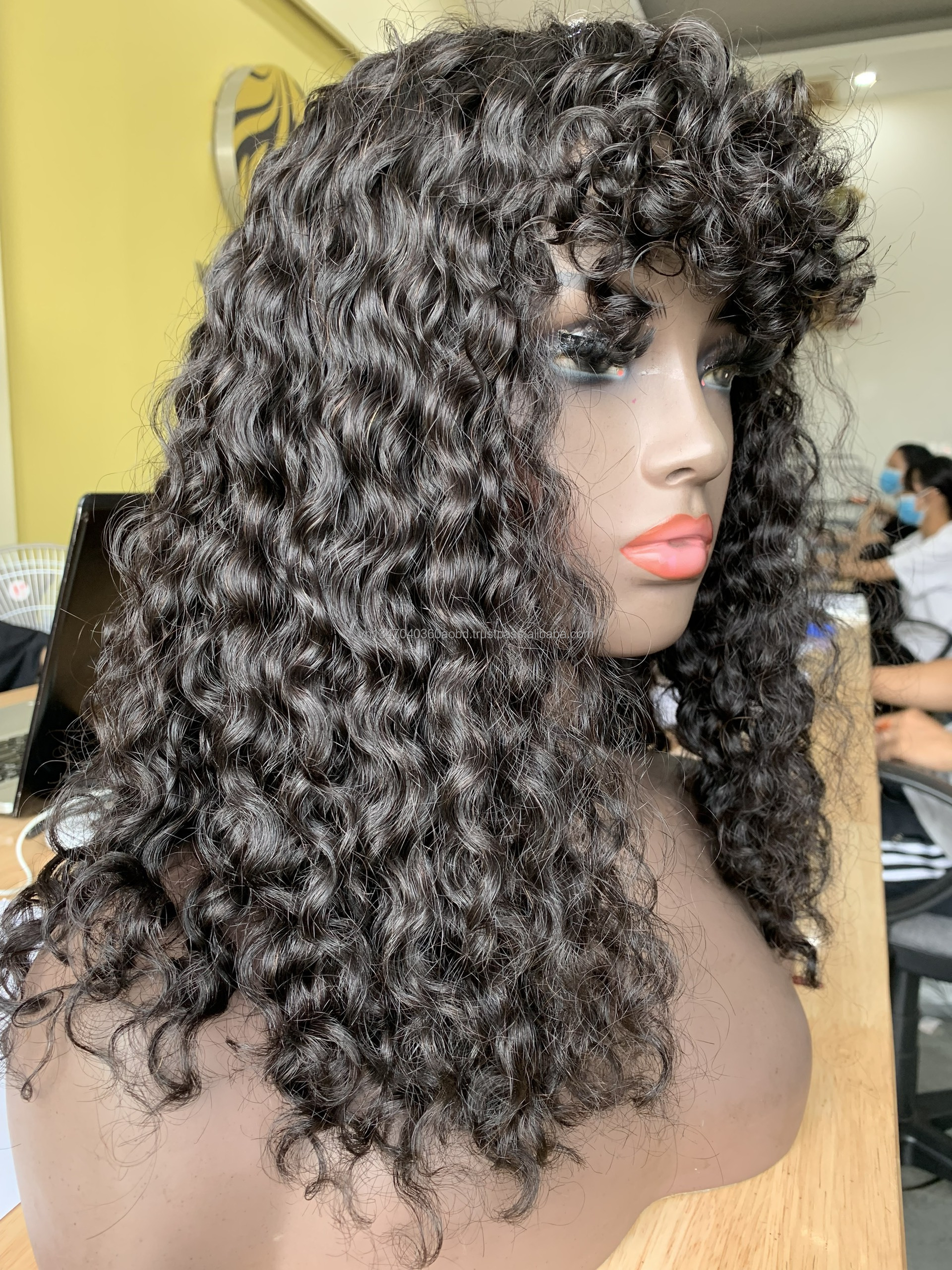 Super Double Drawn Eurasian Curly Wigs and Bundles Made Of 100% Real Vietnamese Human Hair