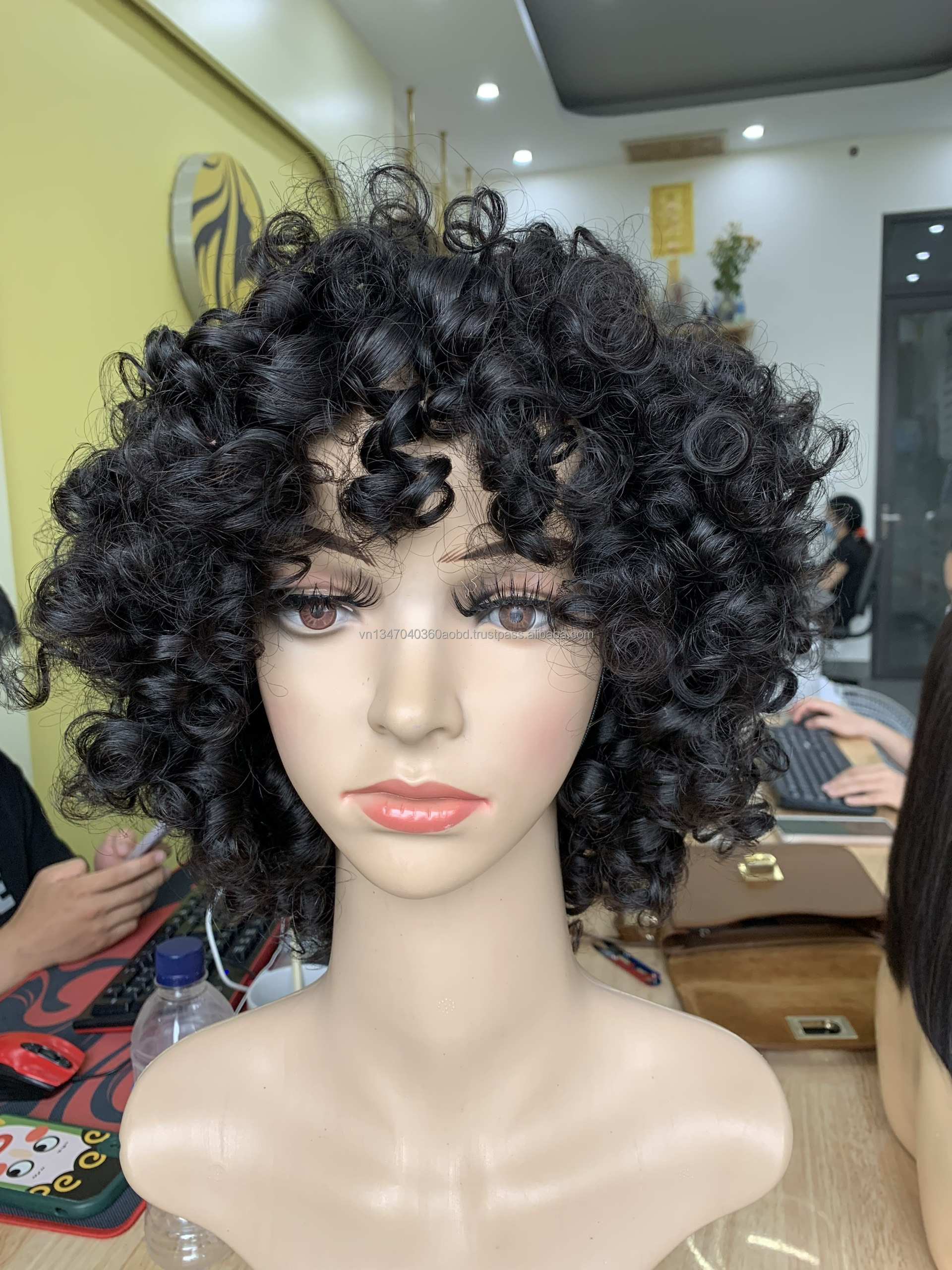 Super Double Drawn Eurasian Curly Wigs and Bundles Made Of 100% Real Vietnamese Human Hair