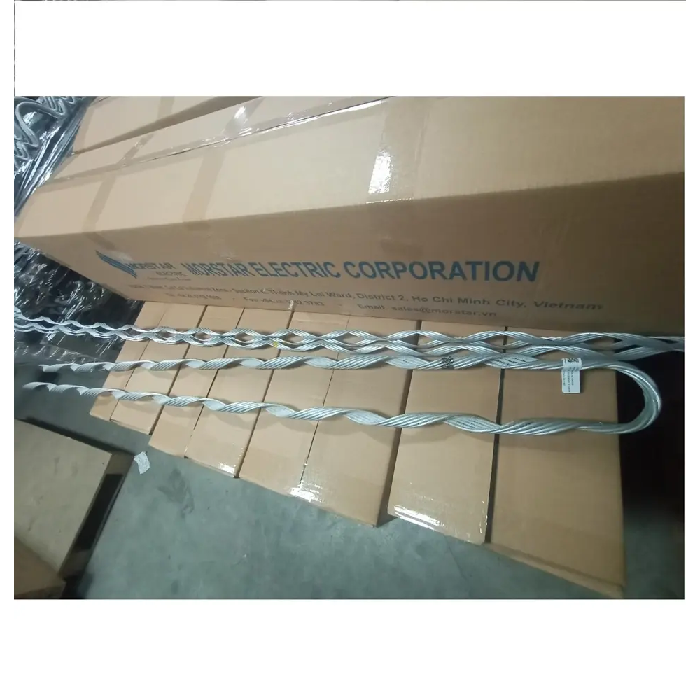 Vietnam helical tension spiral clamps with protector reinforcing rod for fiber optic cable Guy deadend grip