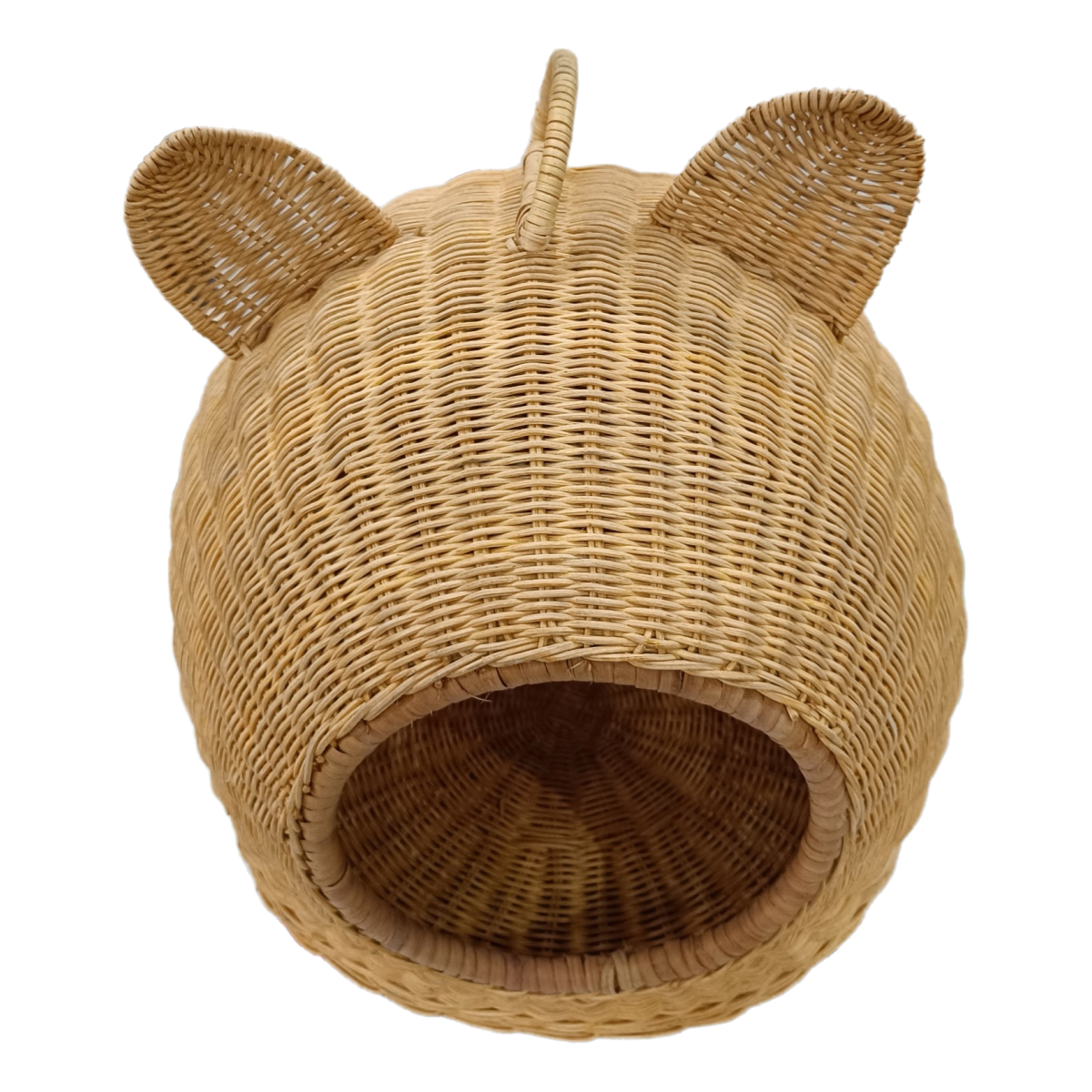 Vietnam Cute Rounded Rattan Cat Cave Bed House Indoor Wicker Cat House with Handle