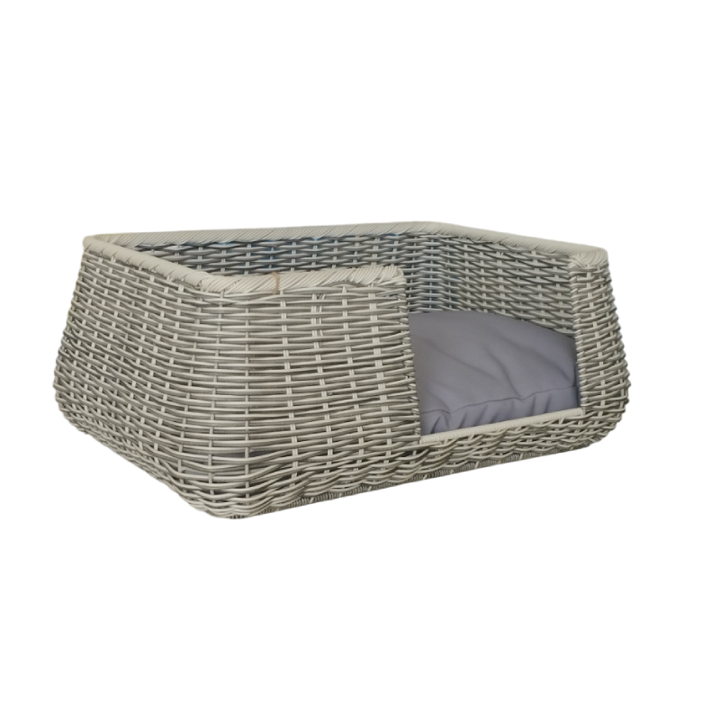 Vietnam Vietnam Premium Rattan Sustainable Resin Rectangular Cat Pet Bed with Cushion