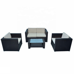 High Standard Outdoor Garden Patio Cushion Conversation Metal Rattan Furniture Set Rattan Waterproof Sectional