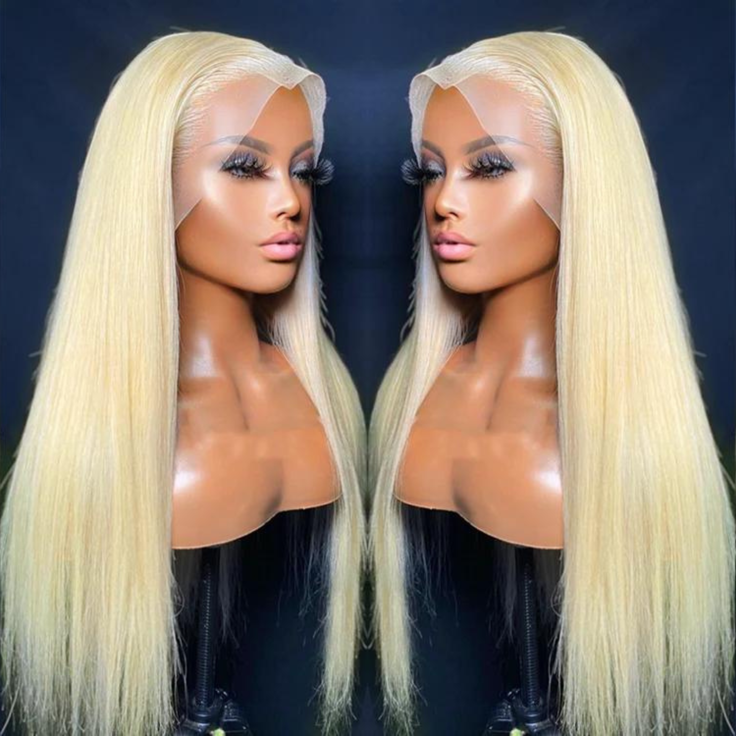 Free Tangle 613 Blonde Mirror Bone Straight Premium Brazilian Human Hair Extensions Lace Front Wigs HD Lace Human Hair Wig