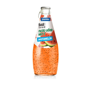 Basil Seed Drink Juice Glass bottle 330ml 100% Basil Seed with watermelon flavorJUSSVINA