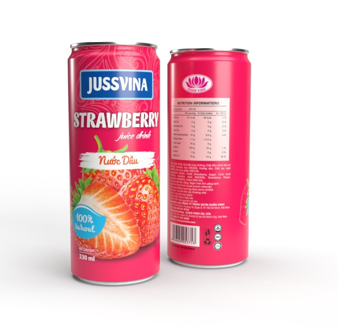 330ml JUSSVINA Strawberry Fruit Juice No added sugars Never from Concentrate Special drinks Ready to Ship