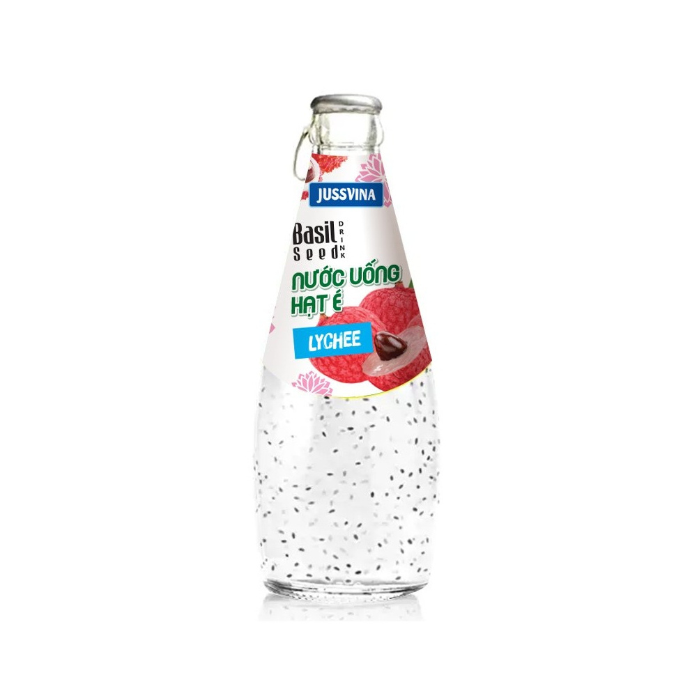 Basil Seed Drink Juice Glass bottle 330ml 100% Basil Seed with watermelon flavorJUSSVINA