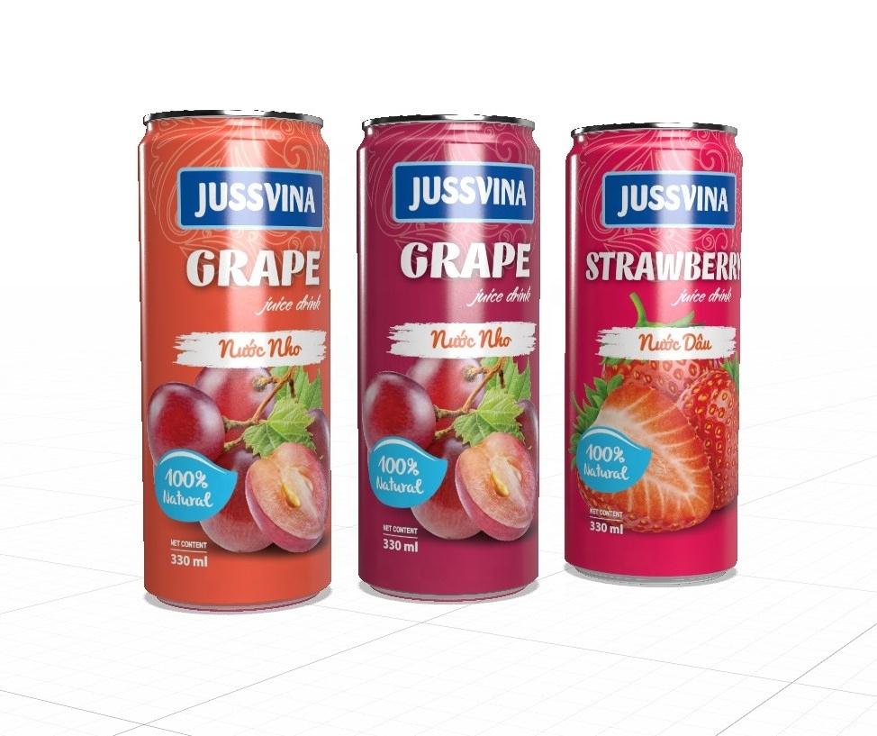 330ml JUSSVINA Strawberry Fruit Juice No added sugars Never from Concentrate Special drinks Ready to Ship