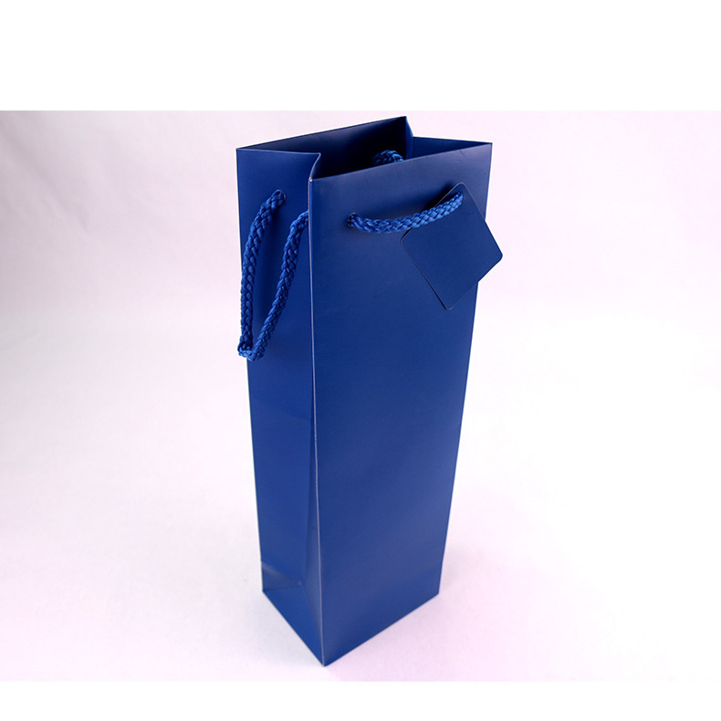 Wholesale cheap custom logo blue white mini small luxury paperbag fancy favor wedding door gift paper bag with ribbon handles