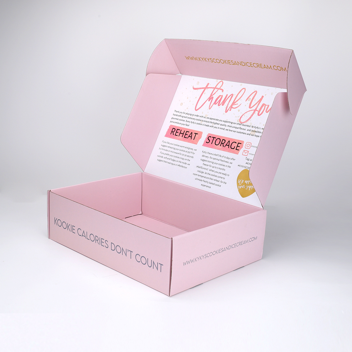 Custom printed logo pink corrugated shipping mailer box pizza cupcake cake box and packaging