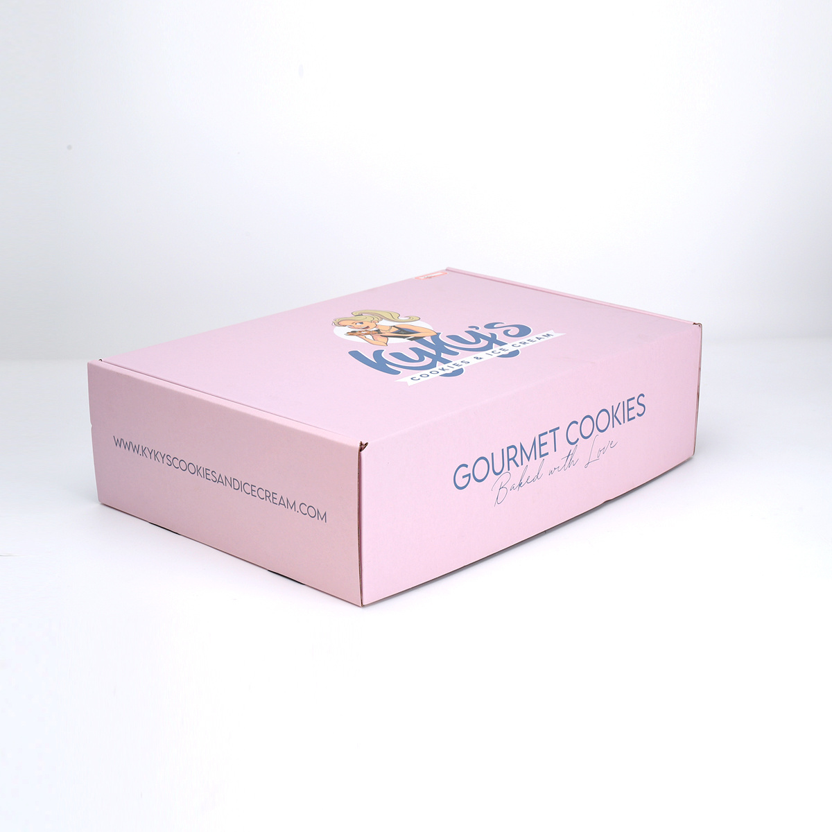 Custom printed logo pink corrugated shipping mailer box pizza cupcake cake box and packaging