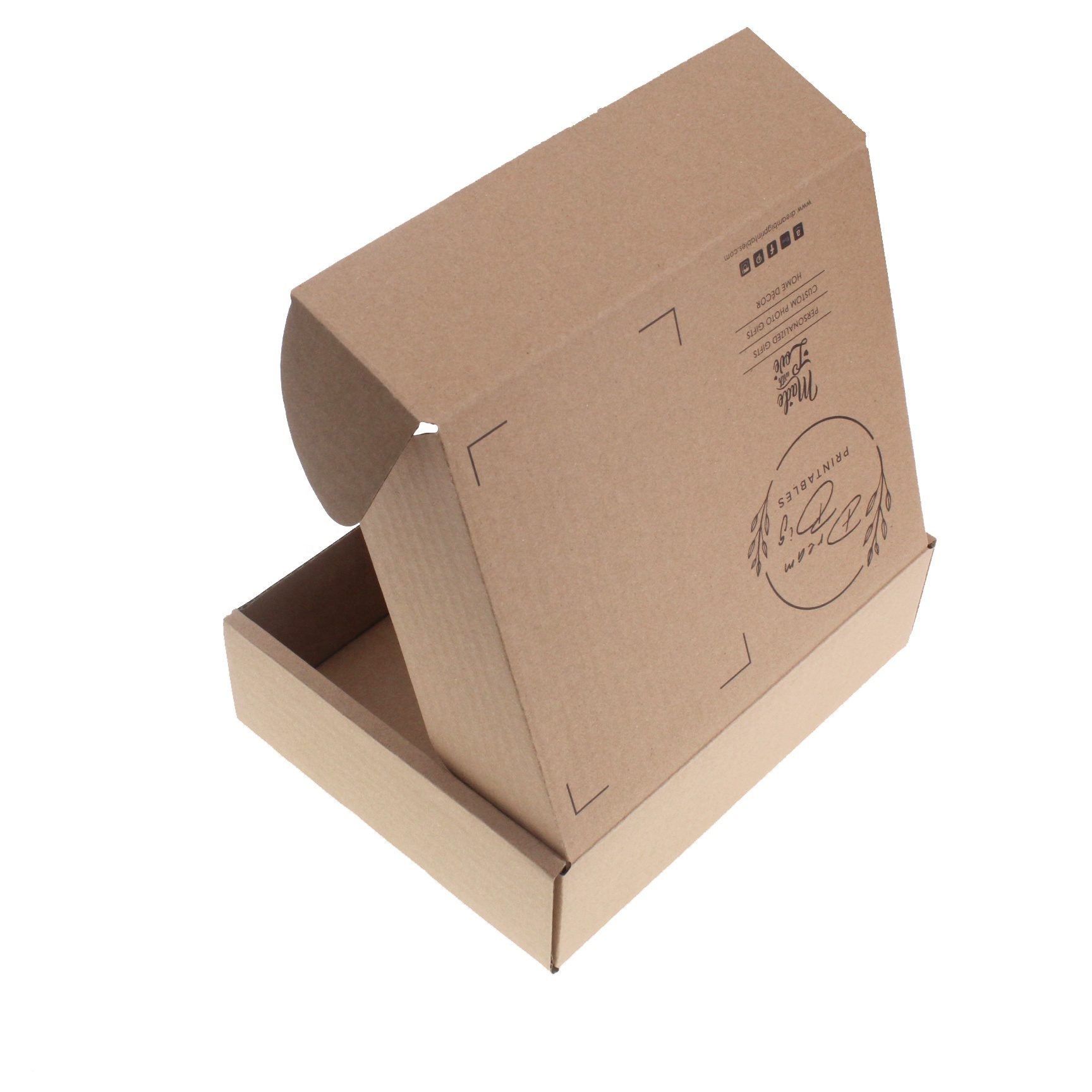 Custom Printing Blank Brown Kraft Take Away Paper Pizza Boxes Dessert Pastry Packaging with Handle Cake Box Eco-friendly