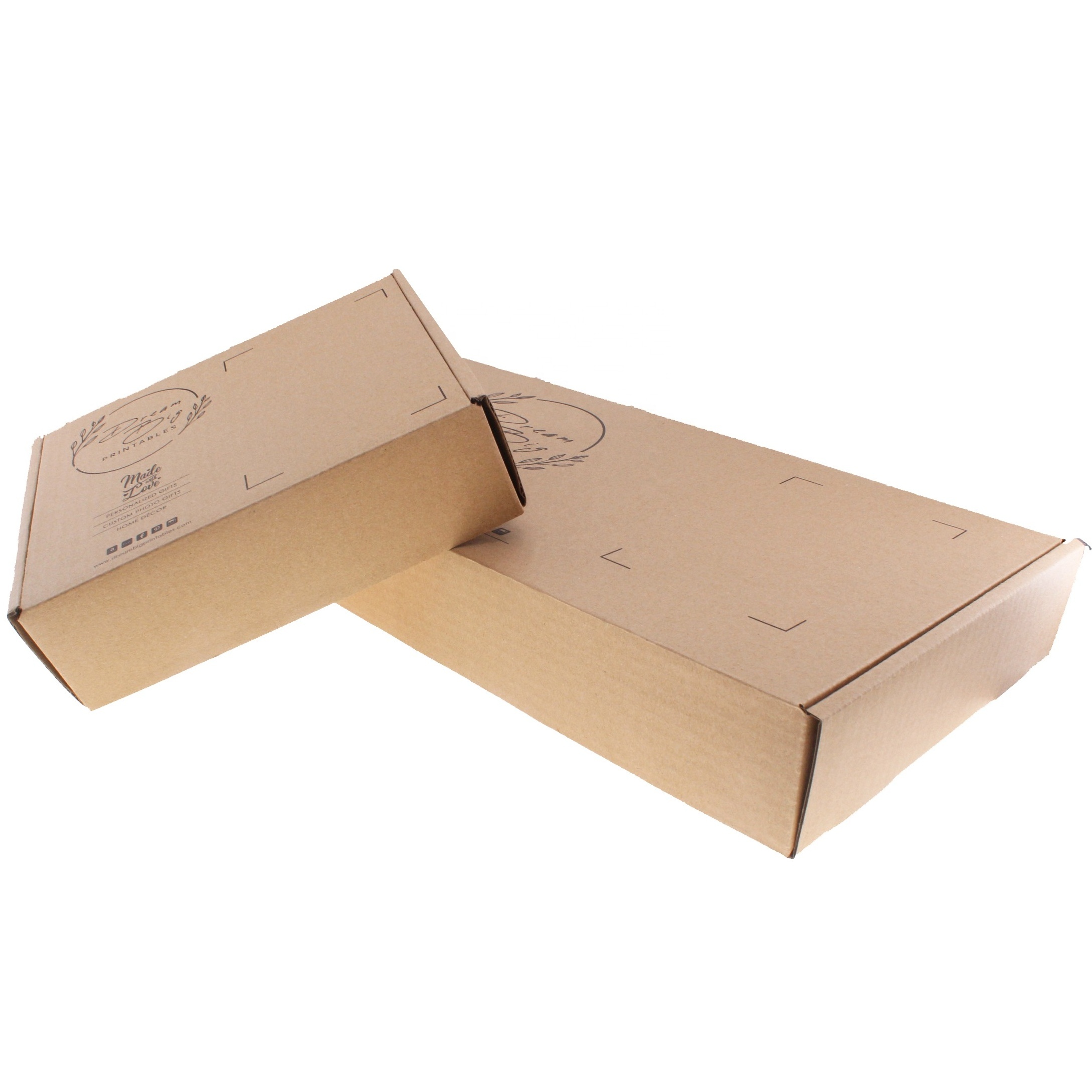 Custom Printing Blank Brown Kraft Take Away Paper Pizza Boxes Dessert Pastry Packaging with Handle Cake Box Eco-friendly