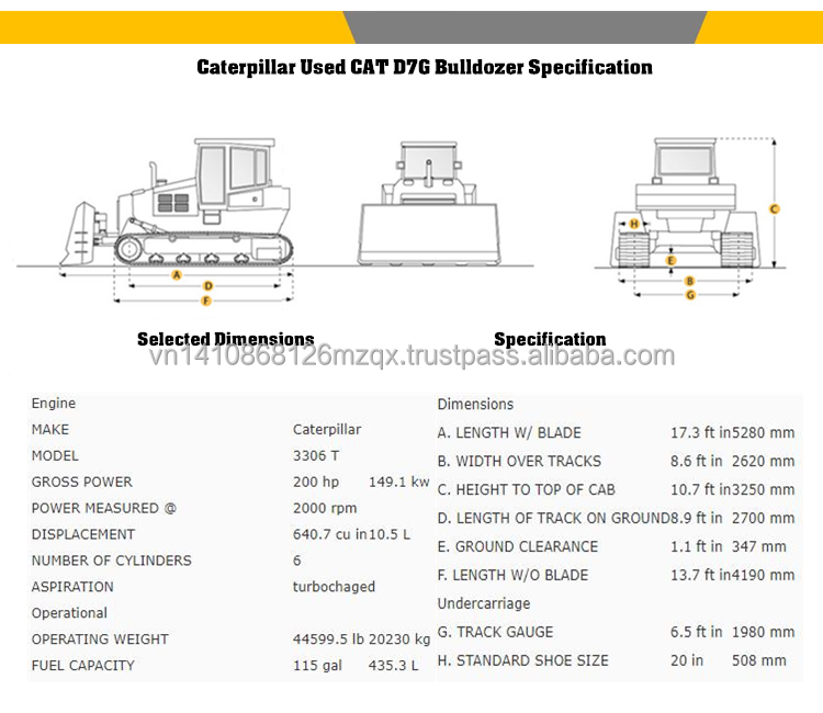 Used Caterpillar D7G Bulldozer with winch Used cat D7G D7G Bulldozer Winch/Ripper