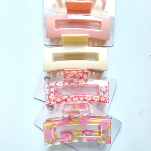 High Quality 10 cm Rectangle Plastic Claw Clip Bobby Hair Pins Kid Bridal Women Hair Pins Bow Butterfly Clip Flower Hair Clip