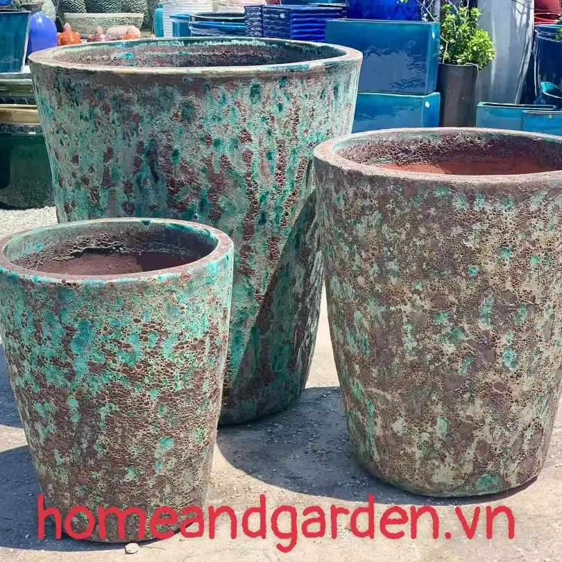 (Sapphire Pottery) Big Pottery Vietnamese Ceramics Planter as Glazed, Atlantis, Sanblasted, Terracotta, Blackclay pottery pots