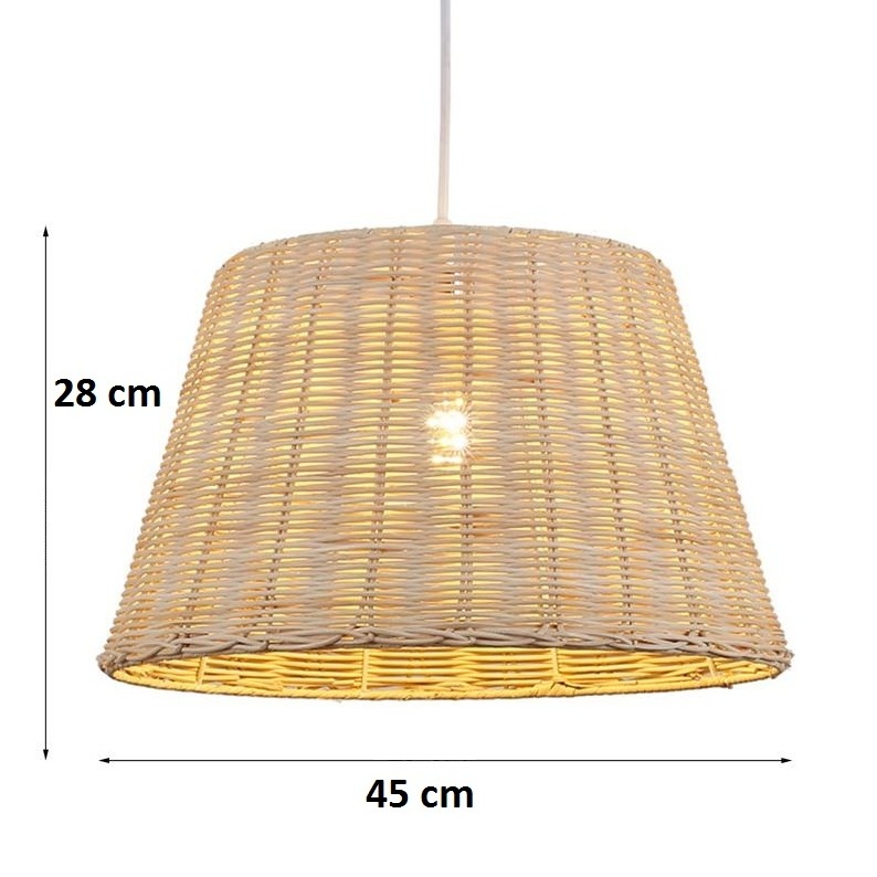 Vietnam Top Seller Ceiling Rattan Lampshade Vintage Hanging Lighter Hot Chandelier Retro Lamp Woven Pendant Light for Restaurant