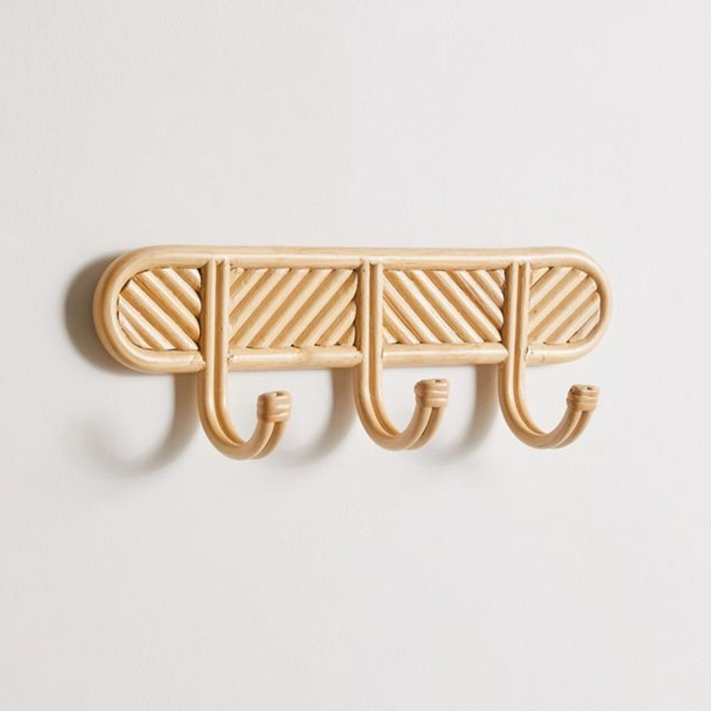 Coat Hanger Hooks Mini Rattan Coat Hanger Rattan Coat Hanger Rack Wall Hooks Vietnam Manufactures FBA Amazon