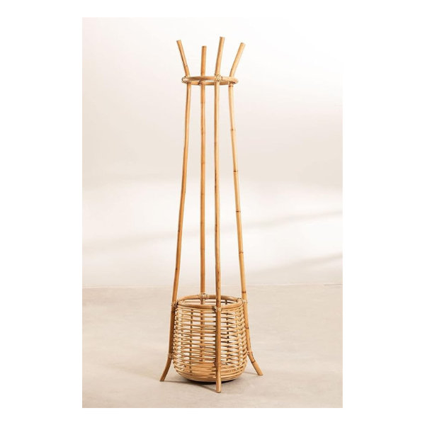 Clothes Hanging Eco-friendly Rattan Clothes Rack High Quality Standing Clothing Rack Cheap For Baby and Adult Bedroom Furniture