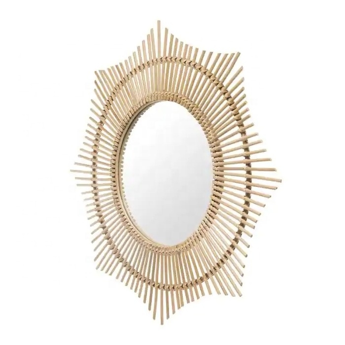 Kingcraftviet Decorative Wall Mirror Rattan Multipurpose for Any Room in Home Vietnamese