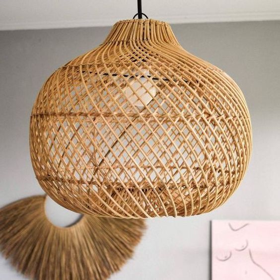 Wholesale Vietnam Ceiling Light Rattan Lampshade Wicker  Interiors Chandelier Pendant Light from King Craft Viet