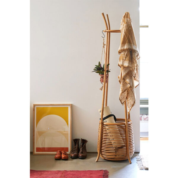 Hanging Rattan clothes rack display for kids Clothes hanger stand Rack Rail Stand clothes rack for stores from Vietnam