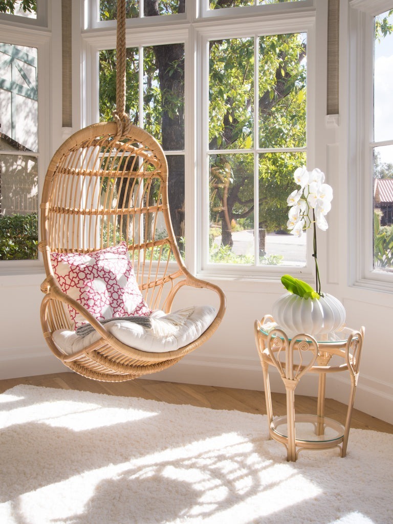 Handcrafts Natural Vietnam Rattan Swing Hanging Chair indoor Cane Rattan Hanging Nest Chair Living Room Garden Patio Swing Chair BestSuppliers