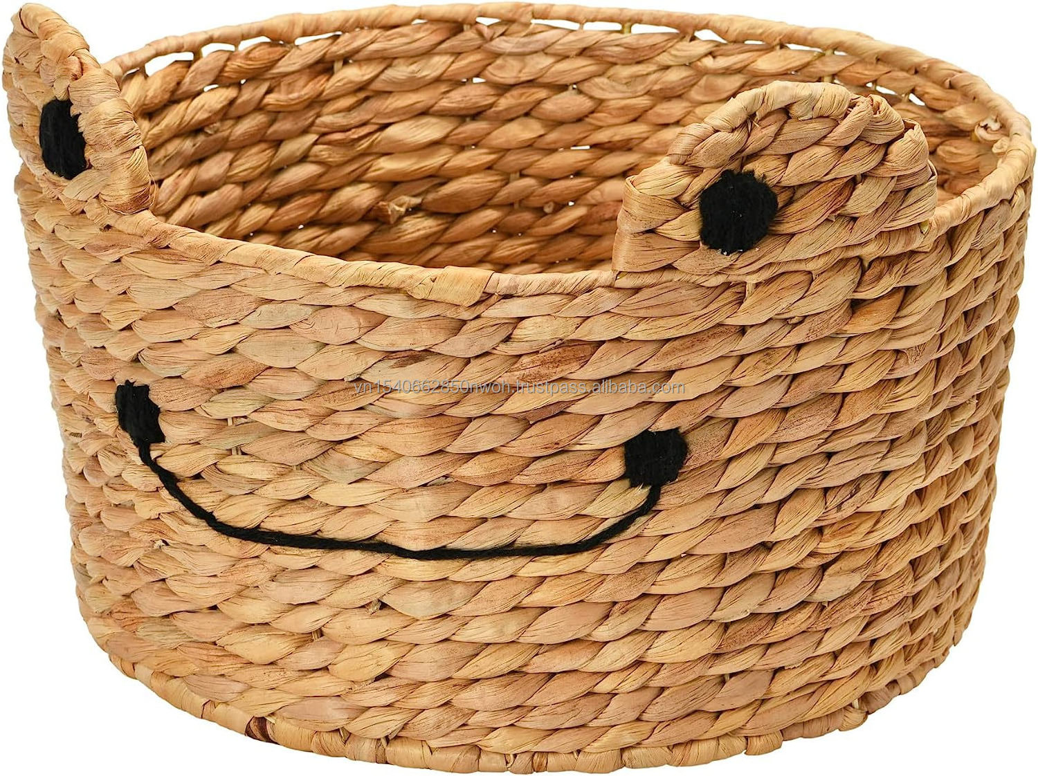 Frog Shape Basket for Laundry Storage Water Hyacinth Basket Safety for Children Wholesale Price