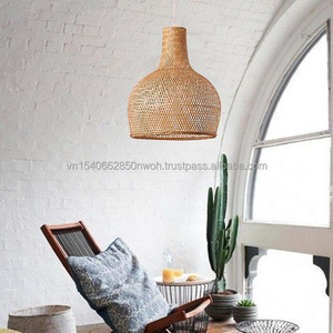 Vintage handmade Bamboo Chandelier Rattan Lamp shade Indoor Bamboo Lampshade Asia Pendant Light Fixture Farmhouse lamp covers