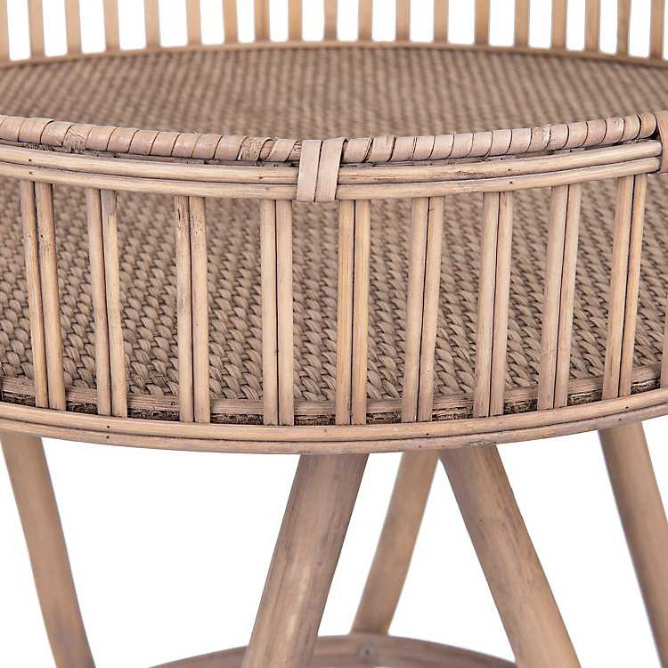 Vietnamese Manufacture Handwoven Rattan Table Side Minimalist Boho Life Style Rattan Coffee Table Vietnam Handicraft Furniture