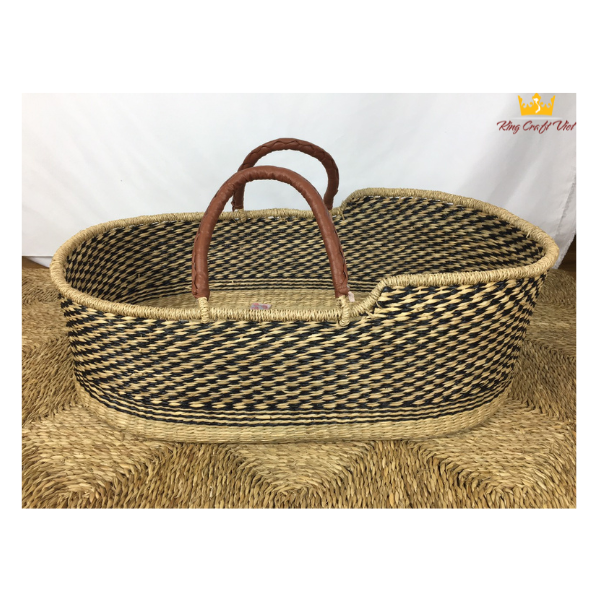 Hot Trend Seagrass Moses Baby Basket Baby Changing Basket Baby Doll Basket For Kids with Sturdy Handles Mom Gift From Vietnam