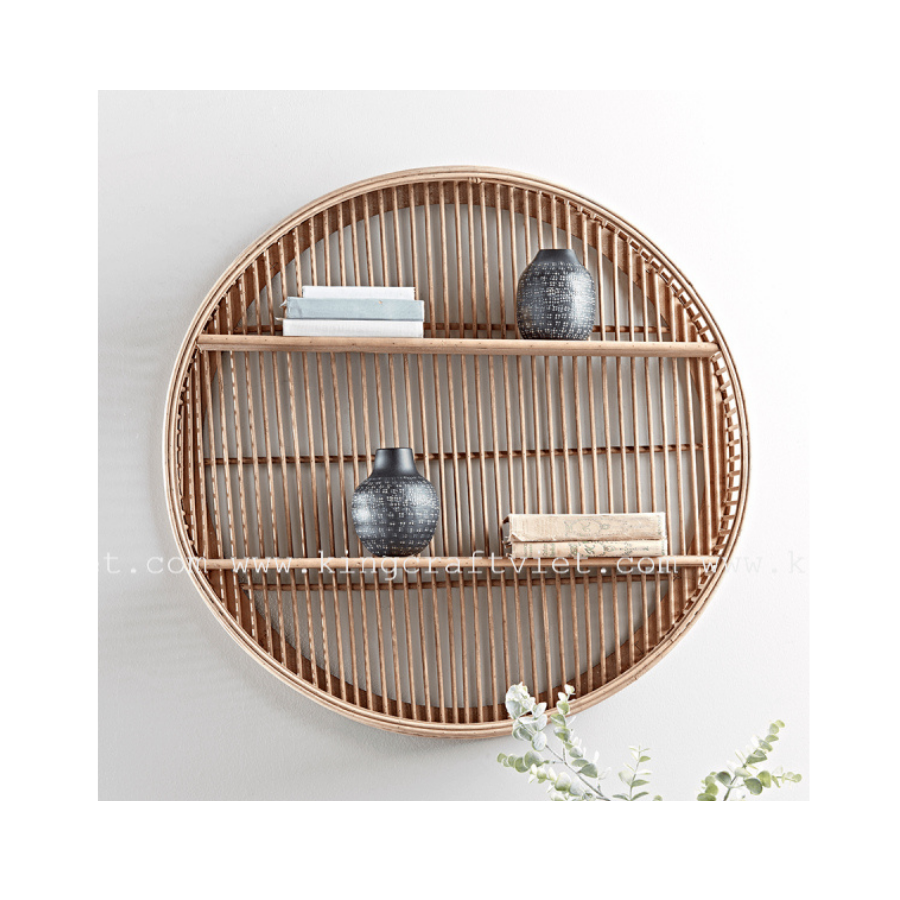 Vietnam Handcraft Wicker Rattan Wall Shelf for Home Decoration Seagrass Storage Basket  from King Craft Viet Wholesale